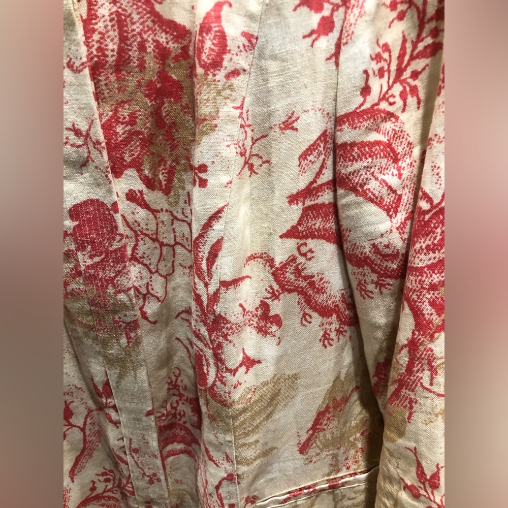 Sigrid Olsen Botanical Butterfly Jacket Sz M Toile Print Tunic Artsy Boho - Picture 9 of 14